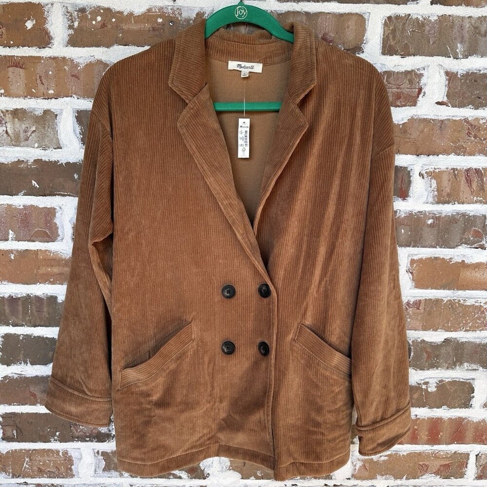 Madewell Jacket Shacket Women's Small Corduroy Kentwood Oversized Brown NWT
